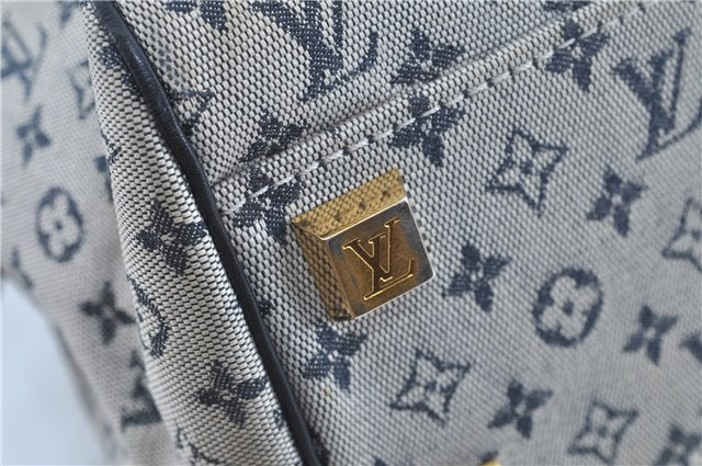 Authentic Louis Vuitton Monogram Mini Josephine PM Hand Bag Blue M92312 LV J4150