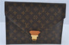 Auth Louis Vuitton Monogram Poche Plate Clutch Document Case Old Model LV J4161