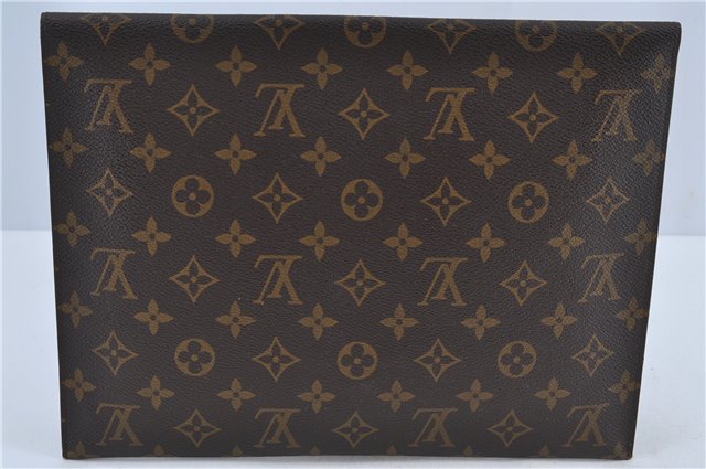 Auth Louis Vuitton Monogram Poche Plate Clutch Document Case Old Model LV J4161