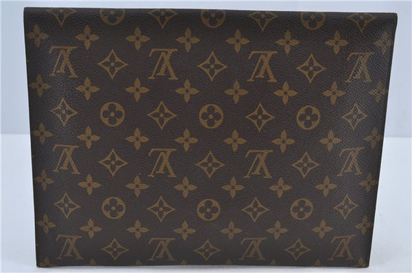 Auth Louis Vuitton Monogram Poche Plate Clutch Document Case Old Model LV J4161