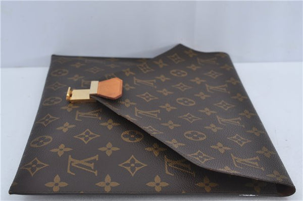 Auth Louis Vuitton Monogram Poche Plate Clutch Document Case Old Model LV J4161