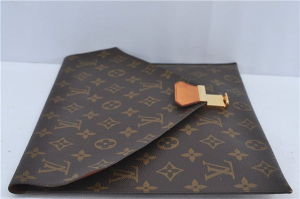 Auth Louis Vuitton Monogram Poche Plate Clutch Document Case Old Model LV J4161