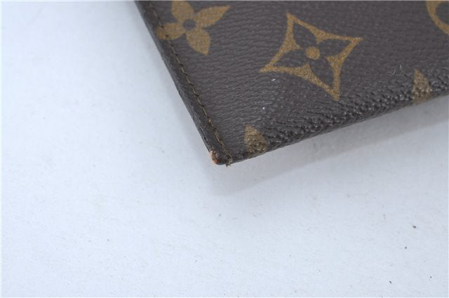 Auth Louis Vuitton Monogram Poche Plate Clutch Document Case Old Model LV J4161