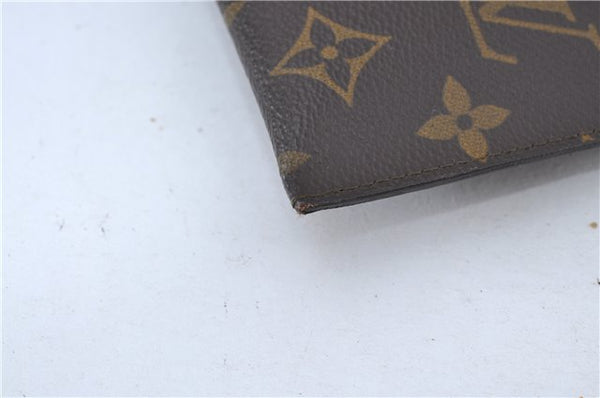 Auth Louis Vuitton Monogram Poche Plate Clutch Document Case Old Model LV J4161