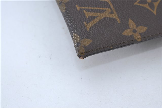 Auth Louis Vuitton Monogram Poche Plate Clutch Document Case Old Model LV J4161