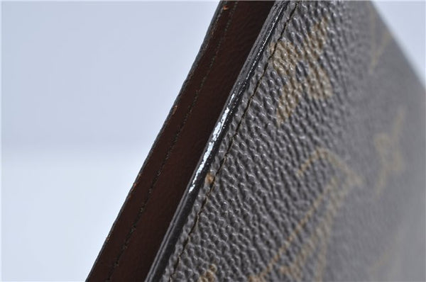 Auth Louis Vuitton Monogram Poche Plate Clutch Document Case Old Model LV J4161