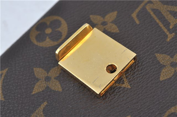 Auth Louis Vuitton Monogram Poche Plate Clutch Document Case Old Model LV J4161