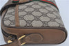 Auth GUCCI Web Sherry Line Shoulder Cross Body Bag GG PVC Leather Brown J4176