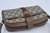 Auth GUCCI Web Sherry Line Shoulder Cross Body Bag GG PVC Leather Brown J4176