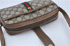 Auth GUCCI Web Sherry Line Shoulder Cross Body Bag GG PVC Leather Brown J4176