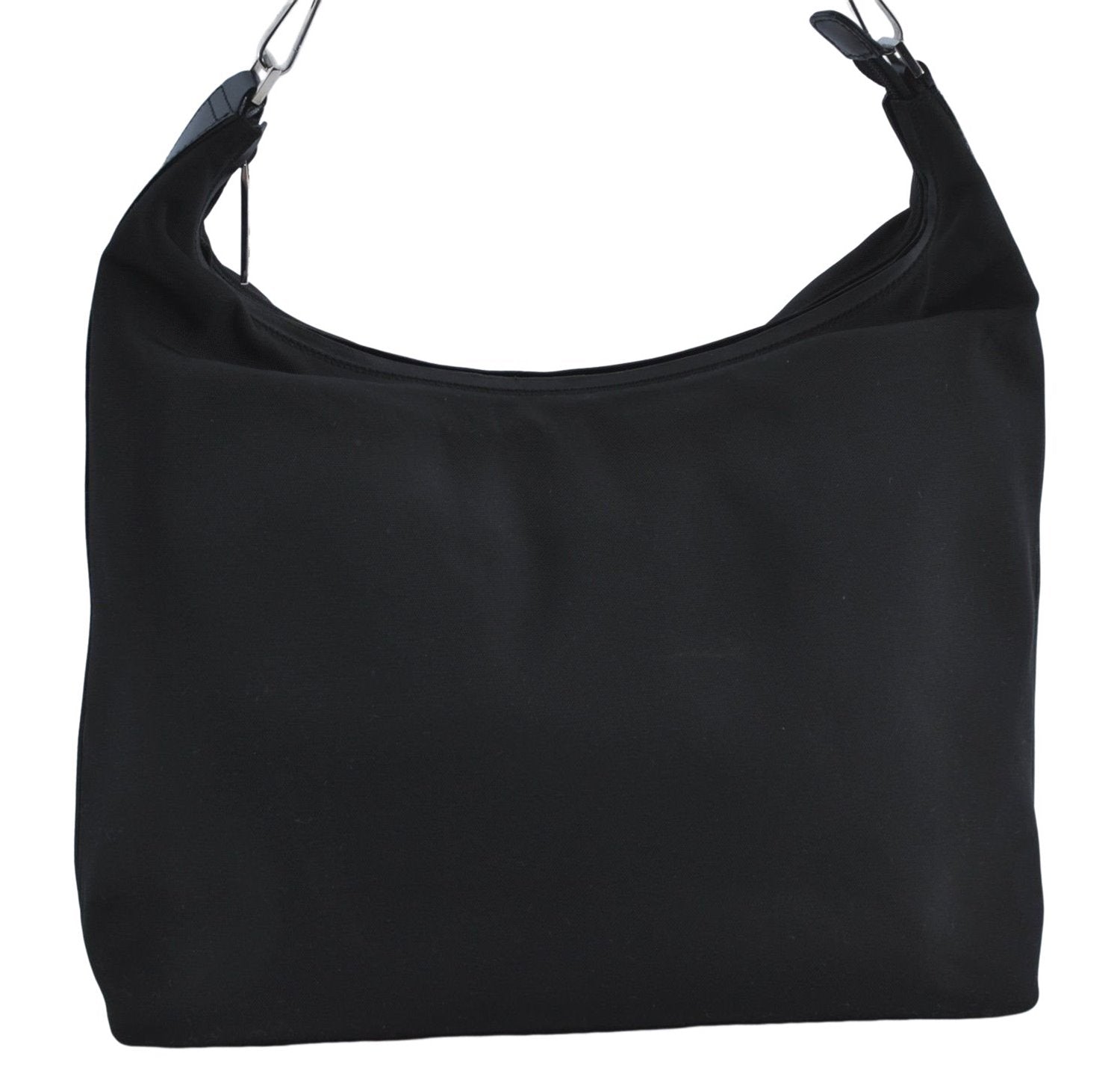 Authentic GUCCI Shoulder Hand Bag Nylon Leather Black J4177