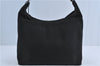 Authentic GUCCI Shoulder Hand Bag Nylon Leather Black J4177