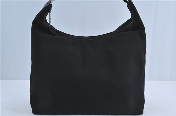 Authentic GUCCI Shoulder Hand Bag Nylon Leather Black J4177