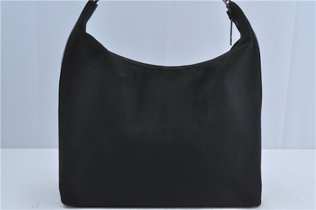Authentic GUCCI Shoulder Hand Bag Nylon Leather Black J4177
