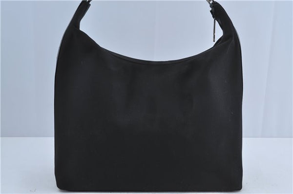 Authentic GUCCI Shoulder Hand Bag Nylon Leather Black J4177