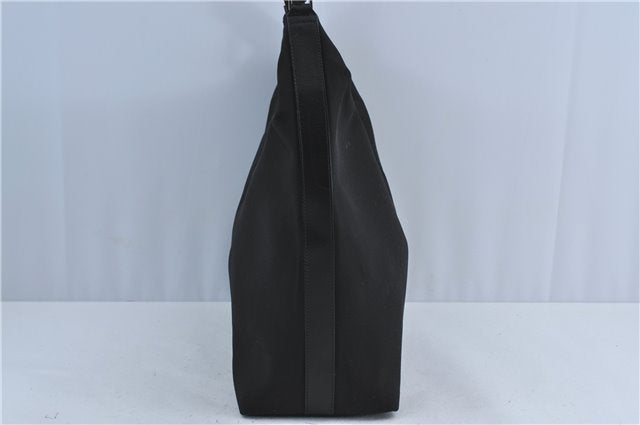 Authentic GUCCI Shoulder Hand Bag Nylon Leather Black J4177