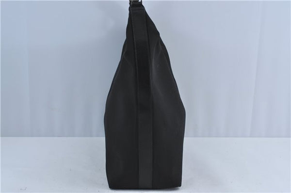 Authentic GUCCI Shoulder Hand Bag Nylon Leather Black J4177