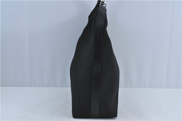 Authentic GUCCI Shoulder Hand Bag Nylon Leather Black J4177