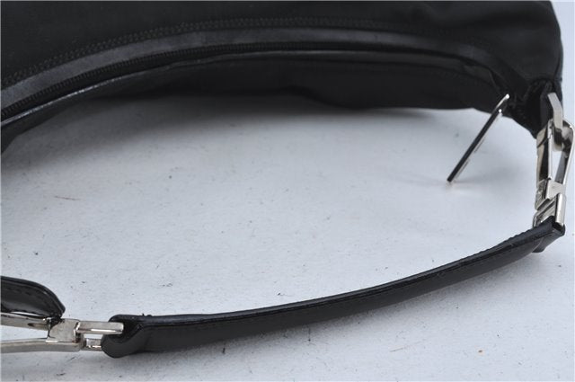 Authentic GUCCI Shoulder Hand Bag Nylon Leather Black J4177