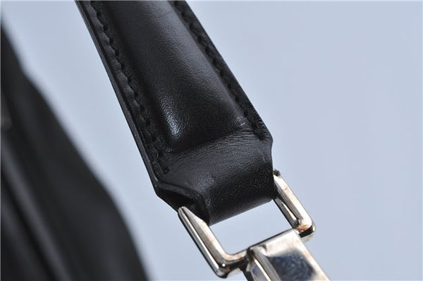 Authentic GUCCI Shoulder Hand Bag Nylon Leather Black J4177