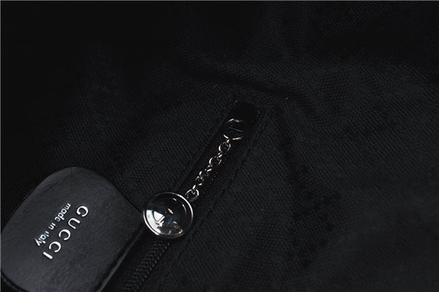 Authentic GUCCI Shoulder Hand Bag Nylon Leather Black J4177