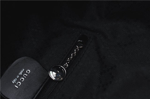 Authentic GUCCI Shoulder Hand Bag Nylon Leather Black J4177