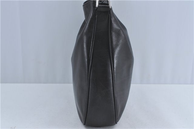 Authentic GUCCI Bamboo 2Way Shoulder Cross Body Bag Leather 0011577 Black J4186