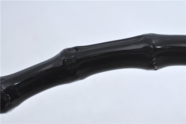 Authentic GUCCI Bamboo 2Way Shoulder Cross Body Bag Leather 0011577 Black J4186