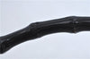Authentic GUCCI Bamboo 2Way Shoulder Cross Body Bag Leather 0011577 Black J4186