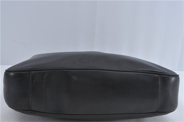 Authentic GUCCI Bamboo 2Way Shoulder Cross Body Bag Leather 0011577 Black J4186