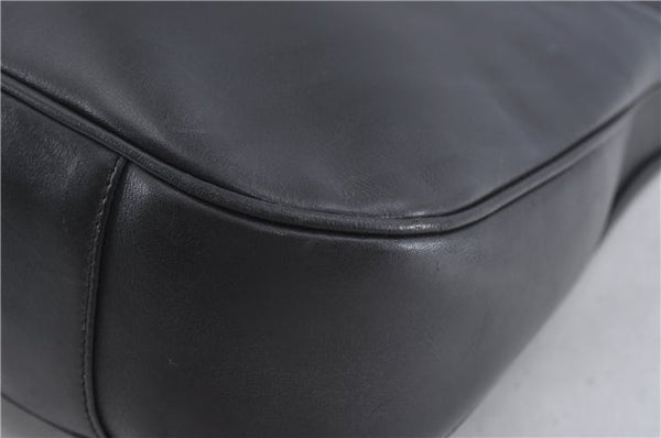 Authentic GUCCI Bamboo 2Way Shoulder Cross Body Bag Leather 0011577 Black J4186