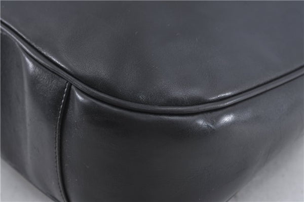 Authentic GUCCI Bamboo 2Way Shoulder Cross Body Bag Leather 0011577 Black J4186