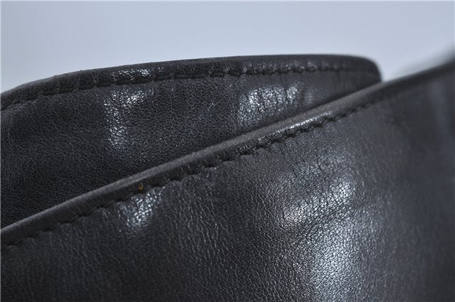 Authentic GUCCI Bamboo 2Way Shoulder Cross Body Bag Leather 0011577 Black J4186