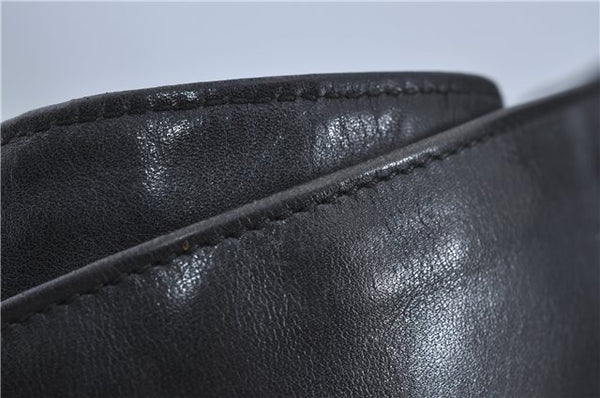 Authentic GUCCI Bamboo 2Way Shoulder Cross Body Bag Leather 0011577 Black J4186