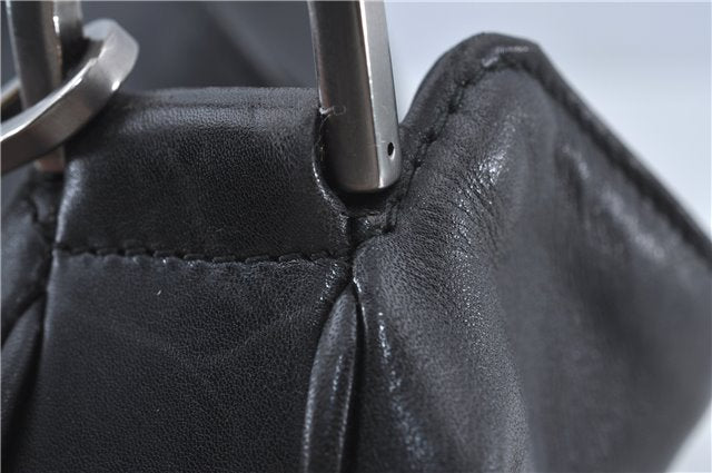 Authentic GUCCI Bamboo 2Way Shoulder Cross Body Bag Leather 0011577 Black J4186