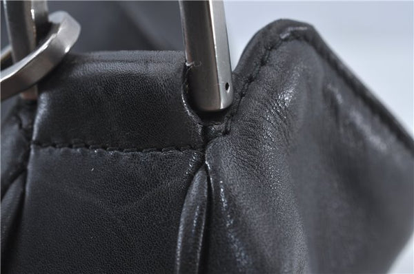 Authentic GUCCI Bamboo 2Way Shoulder Cross Body Bag Leather 0011577 Black J4186