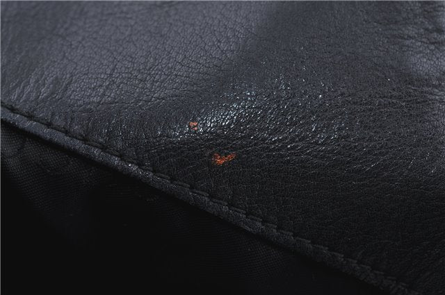 Authentic GUCCI Bamboo 2Way Shoulder Cross Body Bag Leather 0011577 Black J4186