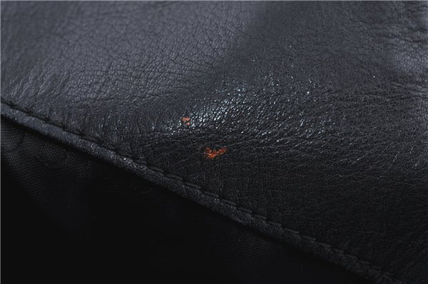 Authentic GUCCI Bamboo 2Way Shoulder Cross Body Bag Leather 0011577 Black J4186