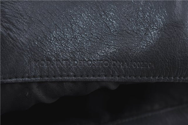 Authentic GUCCI Bamboo 2Way Shoulder Cross Body Bag Leather 0011577 Black J4186