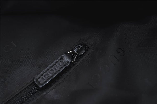 Authentic GUCCI Bamboo 2Way Shoulder Cross Body Bag Leather 0011577 Black J4186