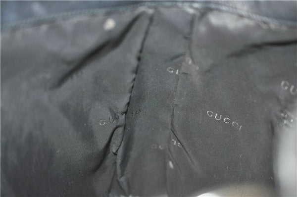 Authentic GUCCI Bamboo 2Way Shoulder Cross Body Bag Leather 0011577 Black J4186