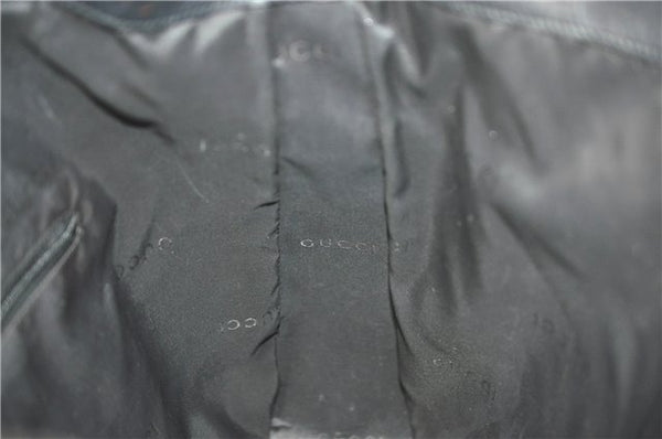 Authentic GUCCI Bamboo 2Way Shoulder Cross Body Bag Leather 0011577 Black J4186