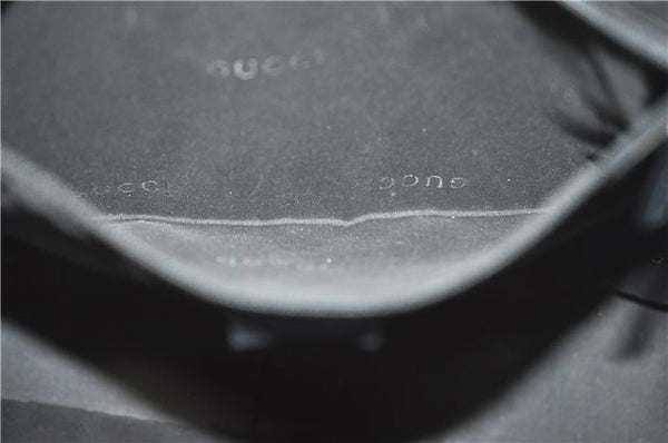 Authentic GUCCI Bamboo 2Way Shoulder Cross Body Bag Leather 0011577 Black J4186