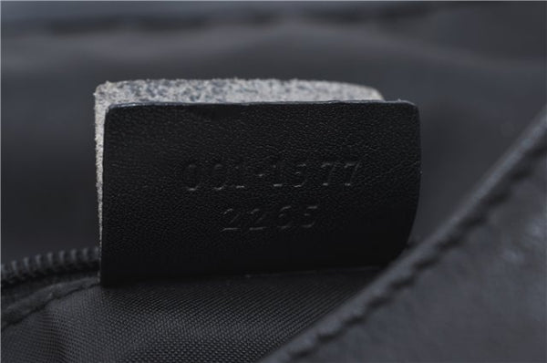 Authentic GUCCI Bamboo 2Way Shoulder Cross Body Bag Leather 0011577 Black J4186