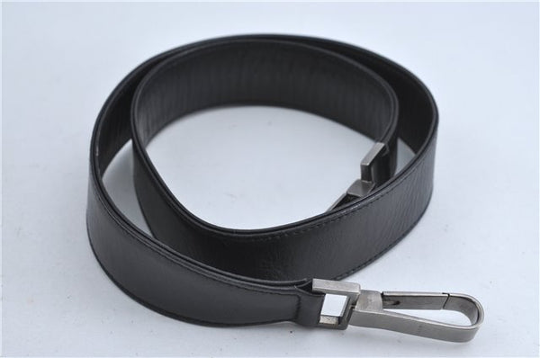 Authentic GUCCI Bamboo 2Way Shoulder Cross Body Bag Leather 0011577 Black J4186