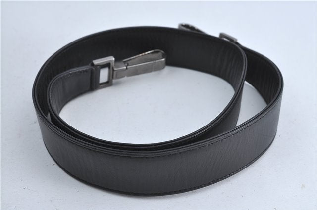 Authentic GUCCI Bamboo 2Way Shoulder Cross Body Bag Leather 0011577 Black J4186