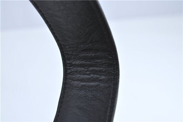 Authentic GUCCI Bamboo 2Way Shoulder Cross Body Bag Leather 0011577 Black J4186