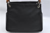 Authentic GUCCI Bamboo Hand Shoulder Bag Purse Nylon Leather Black J4188
