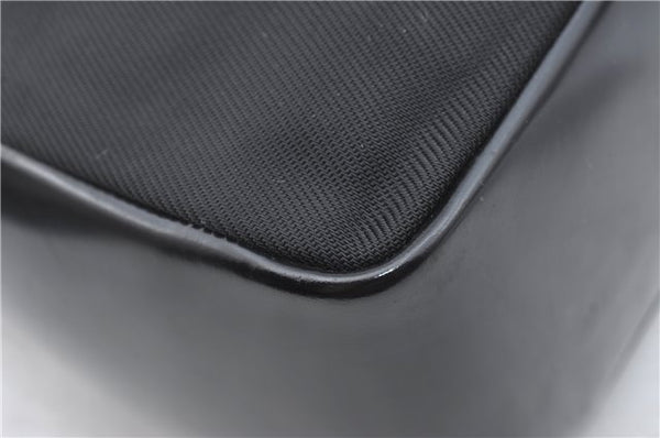 Authentic GUCCI Bamboo Hand Shoulder Bag Purse Nylon Leather Black J4188