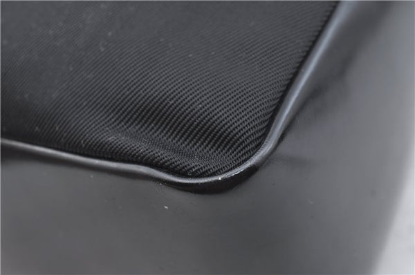 Authentic GUCCI Bamboo Hand Shoulder Bag Purse Nylon Leather Black J4188